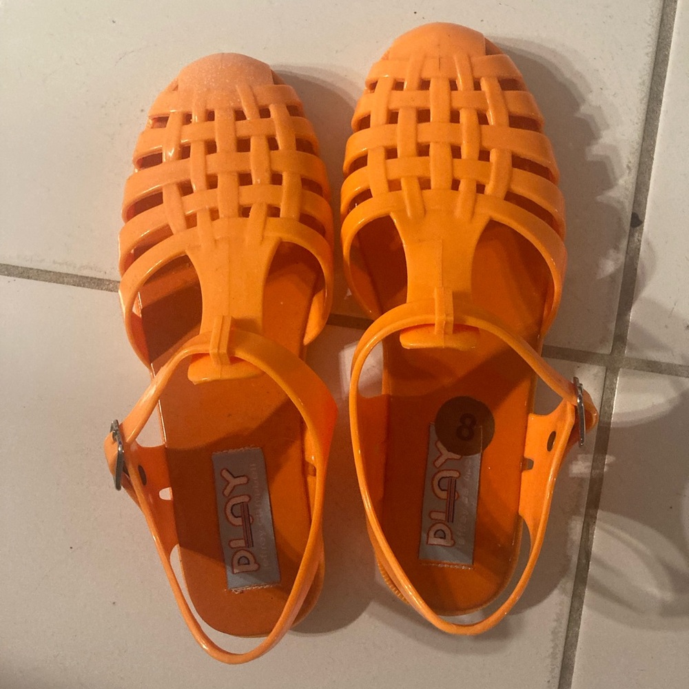 Bright Orange Throwback Sandals